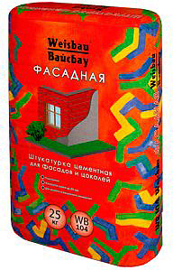 Цементная штукатурка для фасадов и цоколей WEISBAU WB104